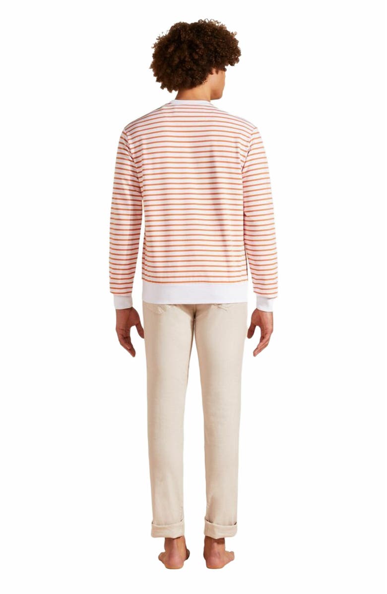 Vilebrequin Men's Cotton Striped Crewneck Sweatshirt, Alternate, color, Carotte
