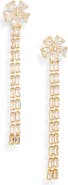NORDSTROM RACK Cubic Zirconia Flower Linear Drop Earrings