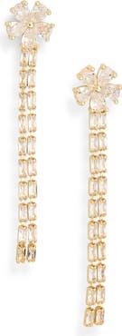 NORDSTROM RACK Cubic Zirconia Flower Linear Drop Earrings