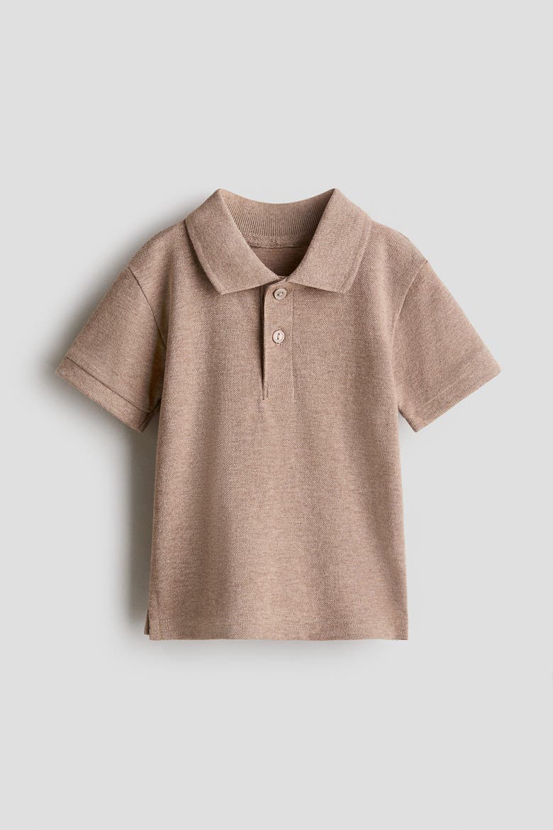 Cotton Piqué Polo Shirt, Main, color, Beige