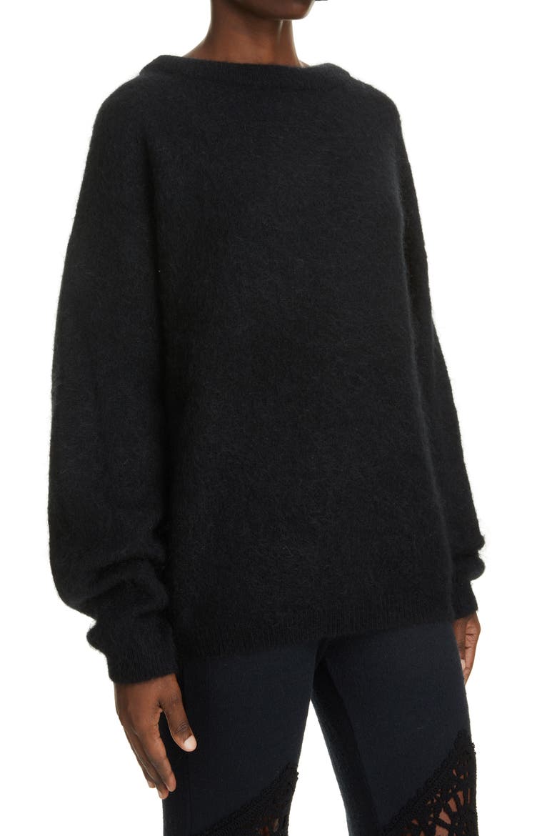 Dramatic Moh Sweater, Alternate, color, BLACK