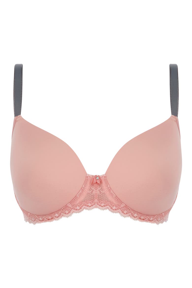 Offbeat Underwire Demi Plunge Molded Bra, Alternate, color, ROSEHIP