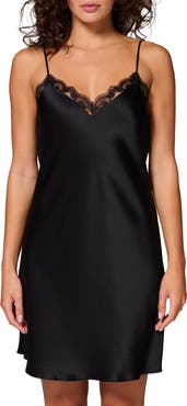 Simone Perele Love Me Night Lace Trim Silk Blend Chemise