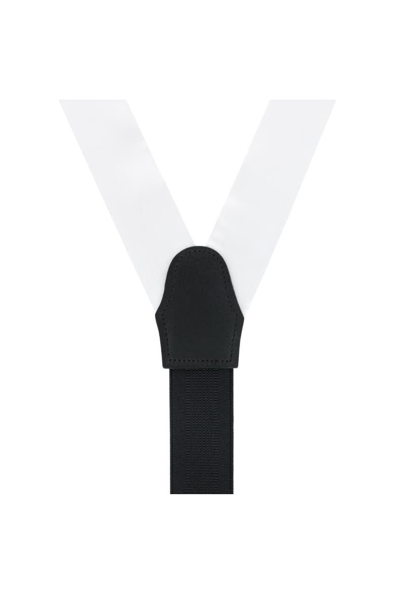 Big & Tall Dutton Solid Colored Silk Button End Suspenders, Alternate, color, White