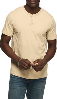 Lucky Brand Solid Short Sleeve Cotton Henley
