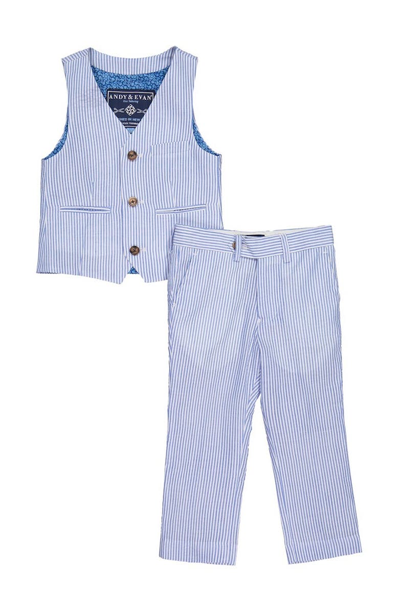 Andy & Evan Seersucker Vest & Pant 2-Piece Set, Alternate, color,