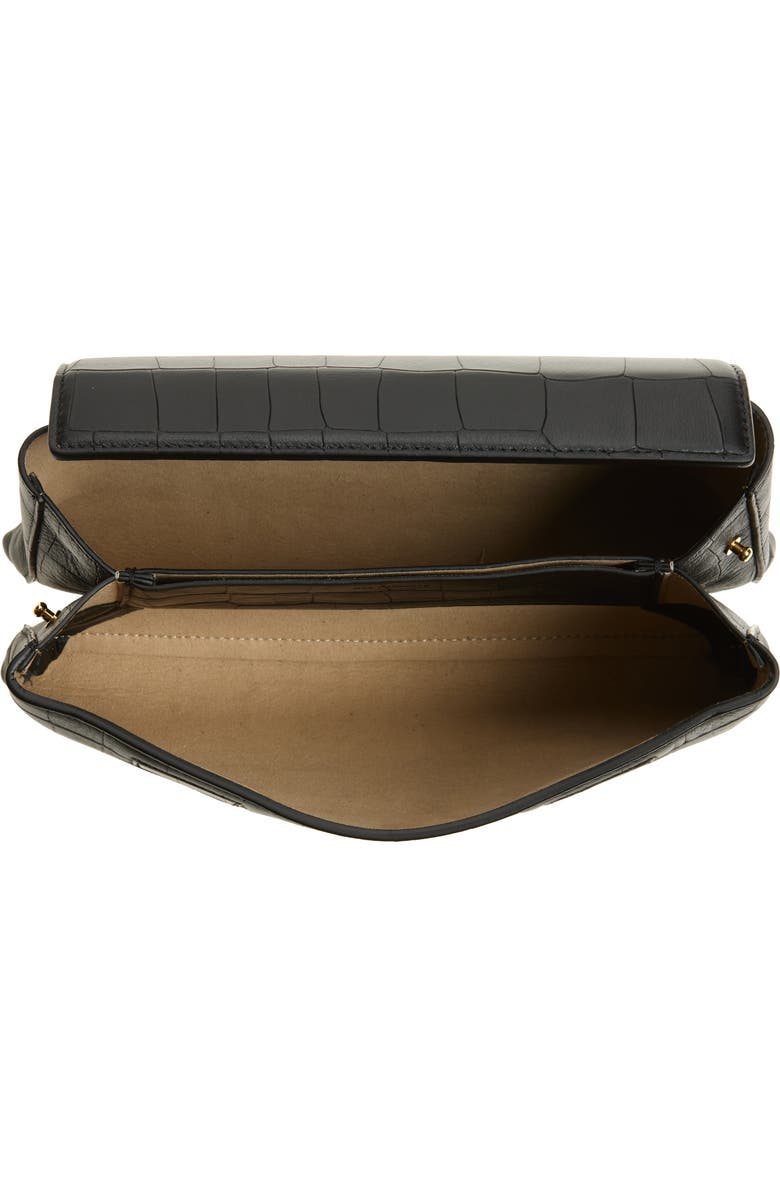 Ree Projects Elieze Soft Croc Embossed Leather Clutch, Alternate, color, Black