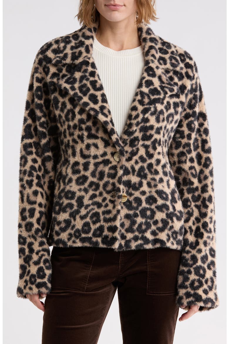 Eyelash Knit Jacket, Main, color, BLACK LASH LEO
