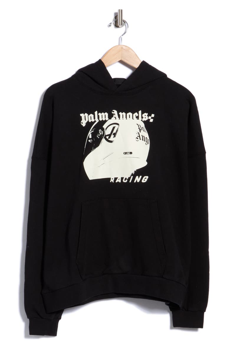Racing Graphic Hoodie, Main, color, BLACK/WHITE