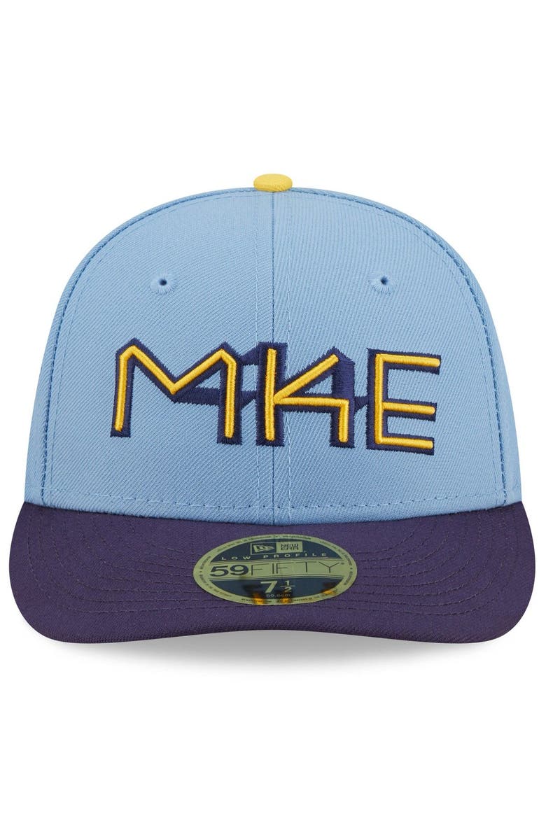 New Era Men's New Era Powder Blue Milwaukee Brewers 2022 City Connect Low Profile 59FIFTY Fitted Hat, Alternate, color, Light Blue