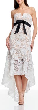 Dress the Population Lucia Floral Lace High-Low Cocktail Dress
