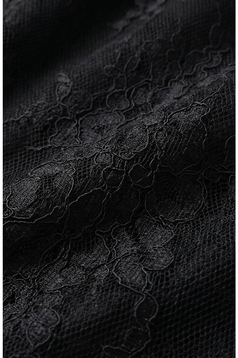 Layered Lace Sheer Hem Midi Skirt, Alternate, color, Black
