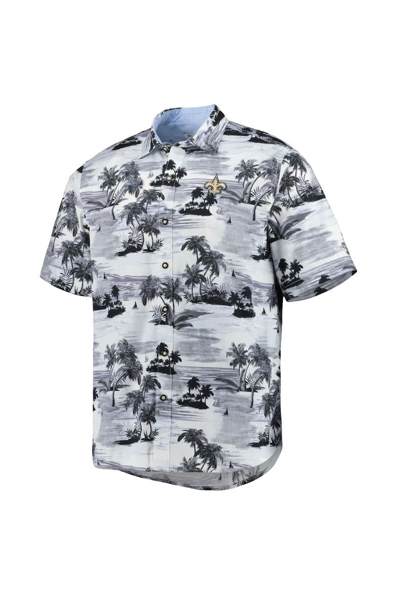 Men's Tommy Bahama Black New Orleans Saints Sport Tropical Horizons Button-Up Shirt, Alternate, color, Black