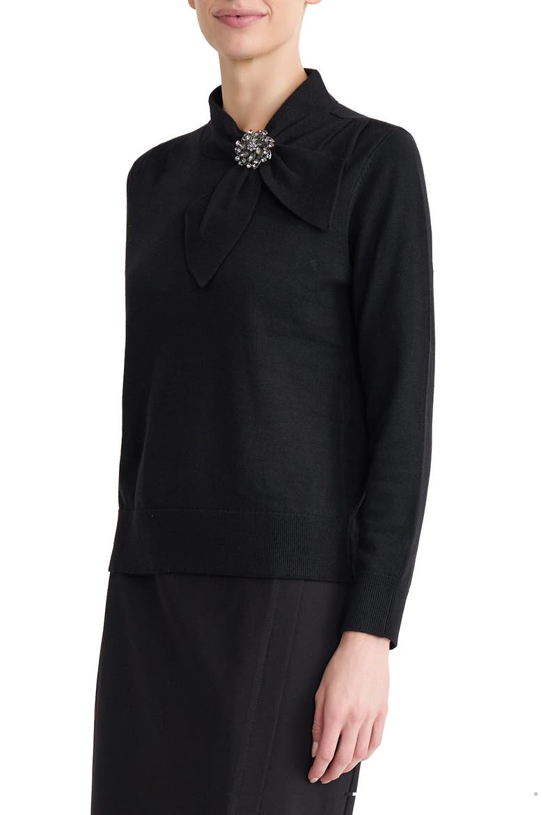 Pin Tie Sweater, Alternate, color, BLACK
