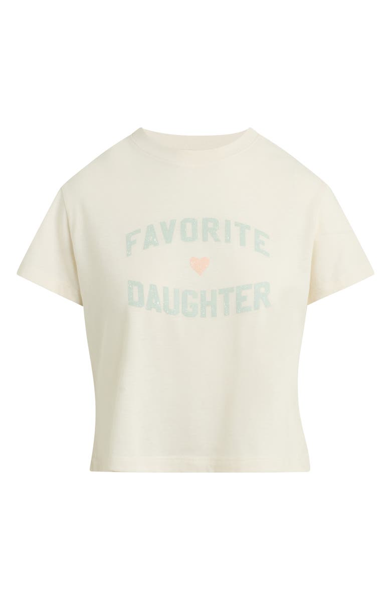 Favorite Daughter The Cropped Crewneck T-Shirt, Alternate, color, Gardenia/ Light Sage