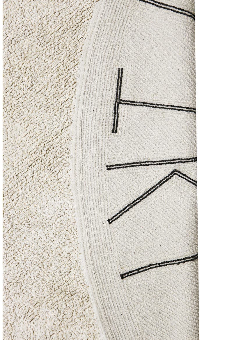 Washable ABC Round Rug, Alternate, color, BLACK