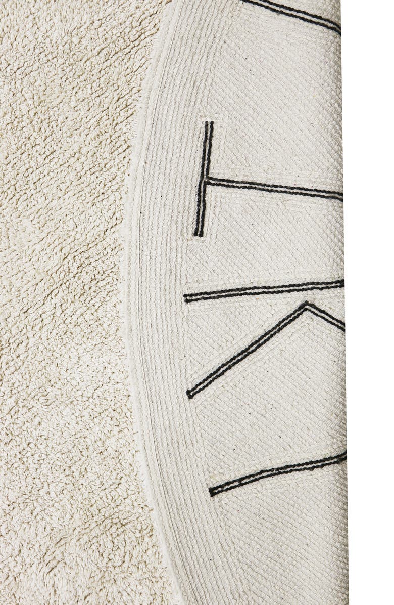 Lorena Canals Washable ABC Round Rug, Alternate, color, Black