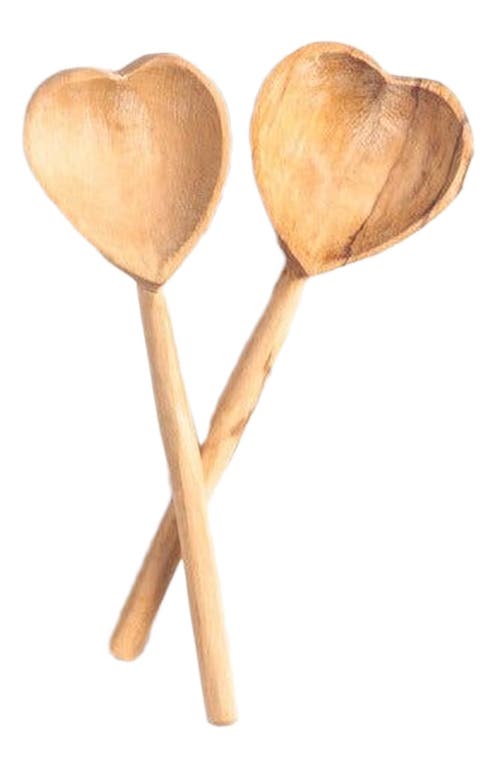 Creative Women Heart Teaspoons - Set of 2 in Natural 