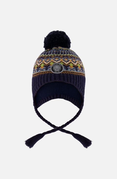 Lined Peruvian Knit Hat with Pompom (Baby)
