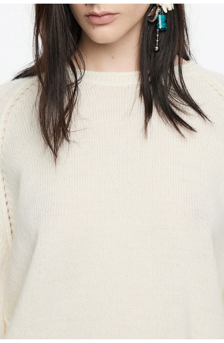Bimba y Lola Cotton Raglan Sweater, Alternate, color, Ivory
