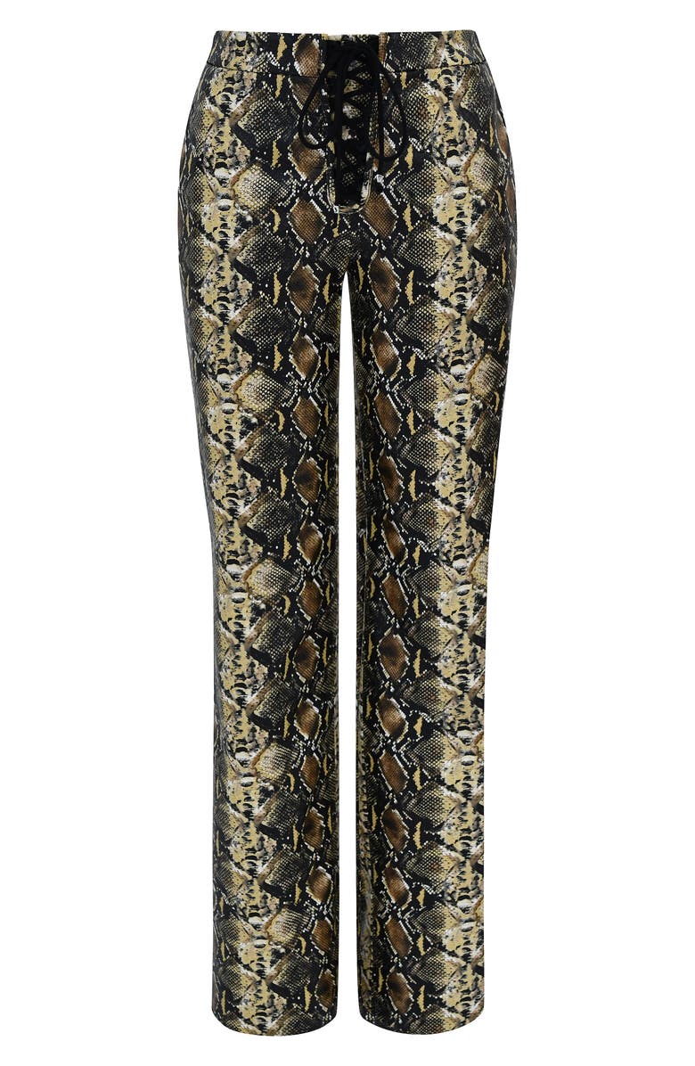 HOUSE OF CB Sernia Lace-Up Faux Leather Trousers, Alternate, color, 