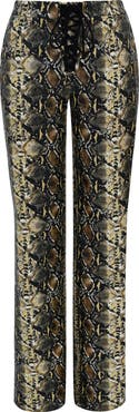 HOUSE OF CB Sernia Lace-Up Faux Leather Trousers