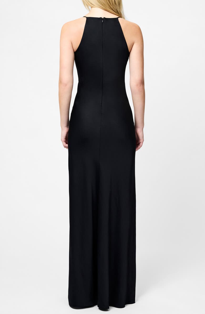 French Connection Ennis Cowl Neck Satin Maxi Dress, Alternate, color, Black