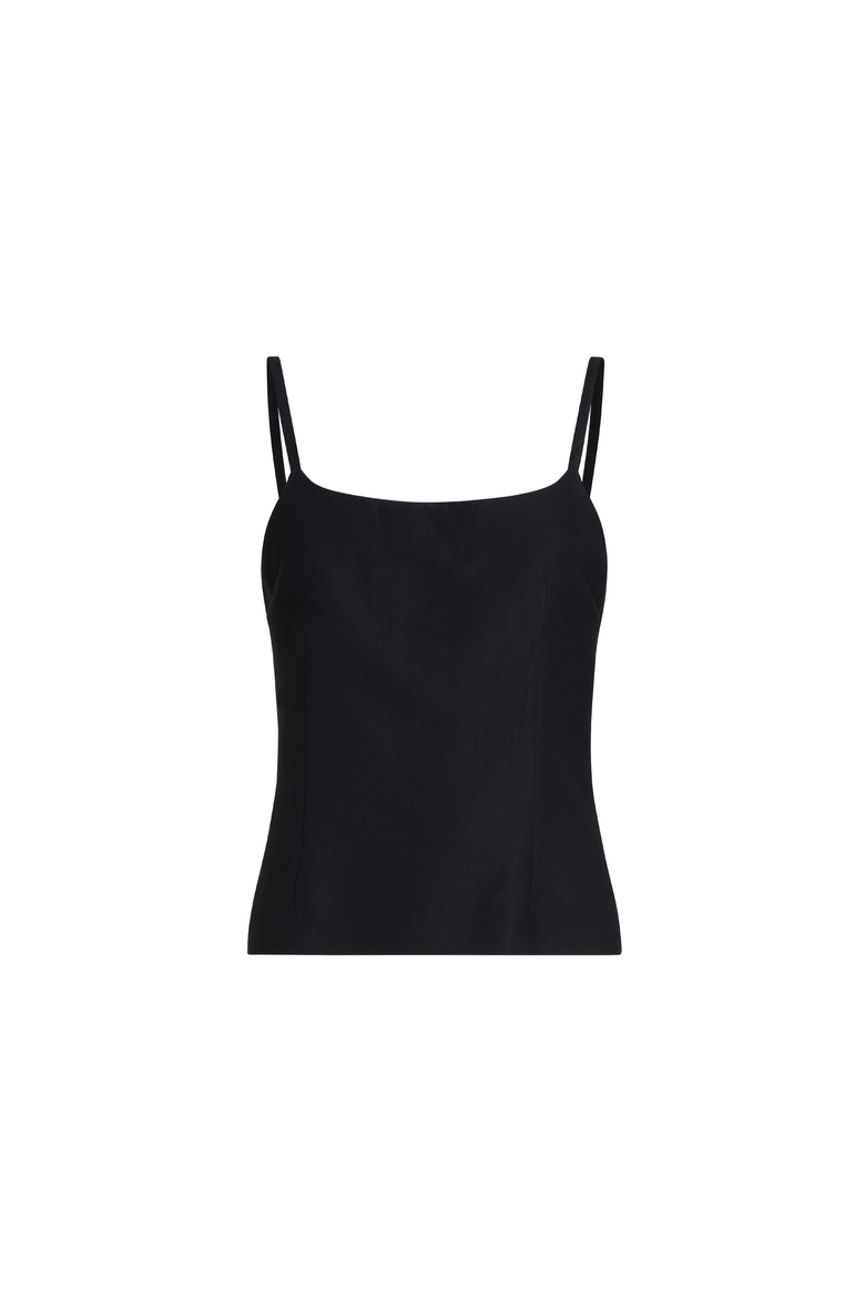 Fluid twill top with monili, Alternate, color, Black