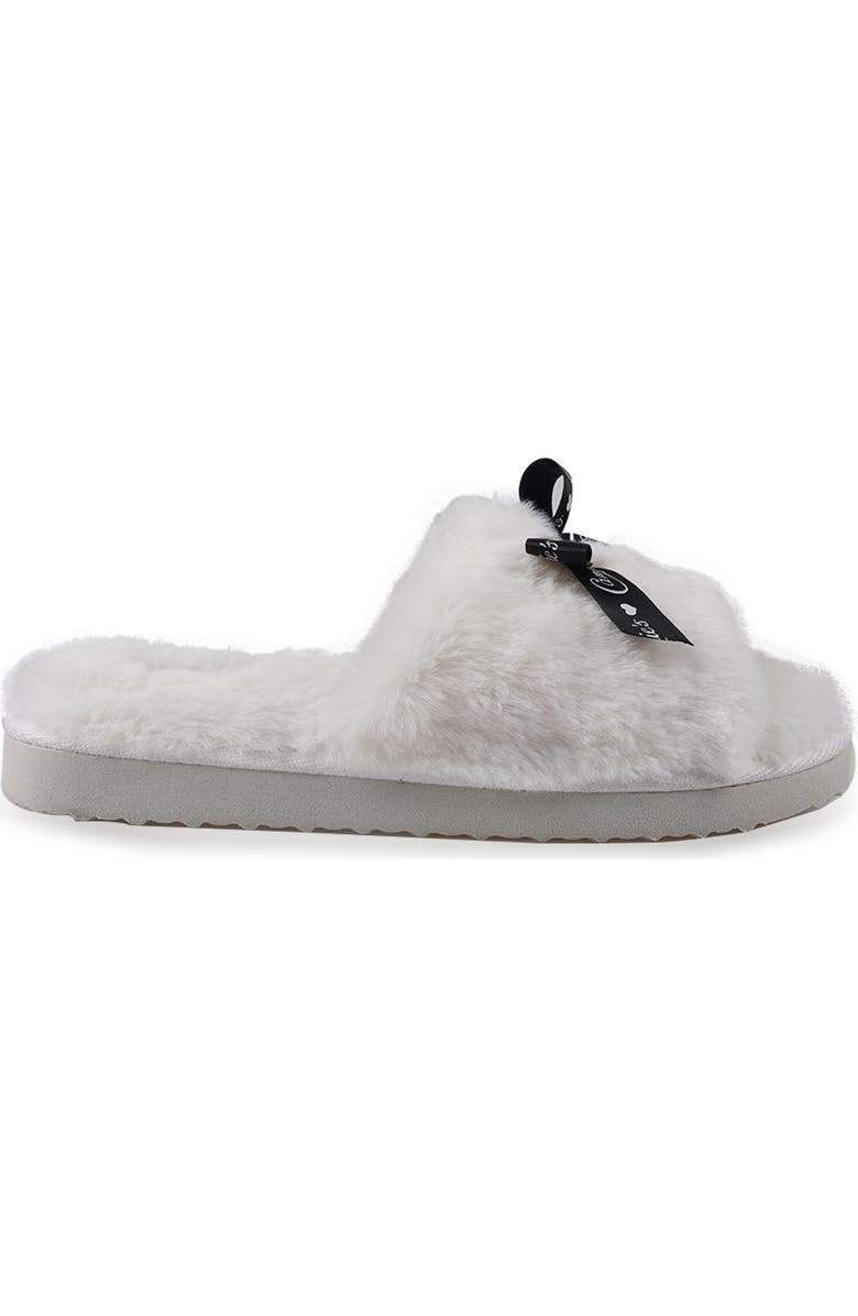 Candie's Zazas Faux Fur Slide Sandal, Alternate, color, Natural