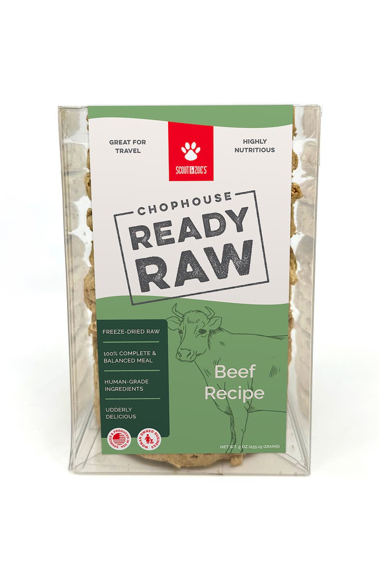 Scout & Zoe's Chophouse Ready Raw, Beef, 9 Dog Food Freeze Dried Patties, Main, color, Multicolored