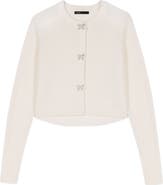 maje Jewelled bow-button cardigan