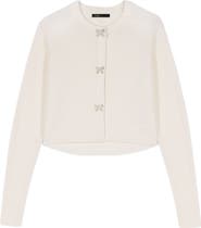 maje Jewelled bow-button cardigan