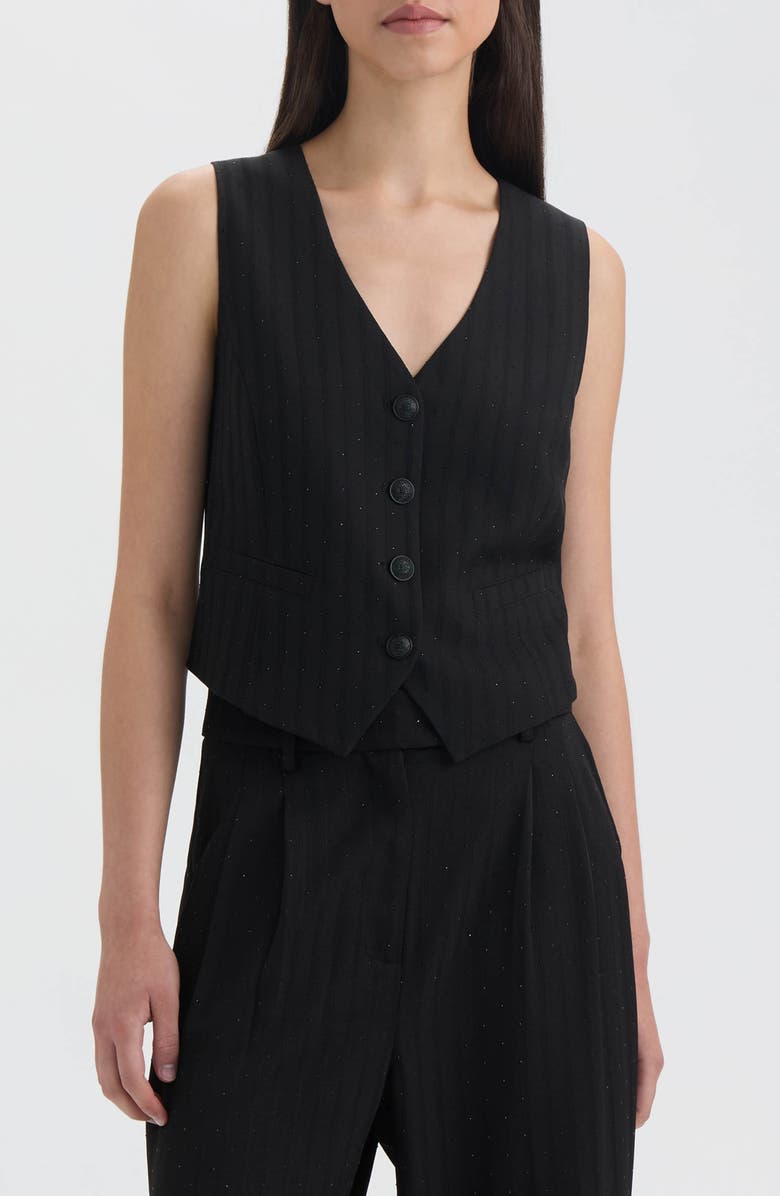 NVLT Rhinestone Embellished Vest, Main, color, Black