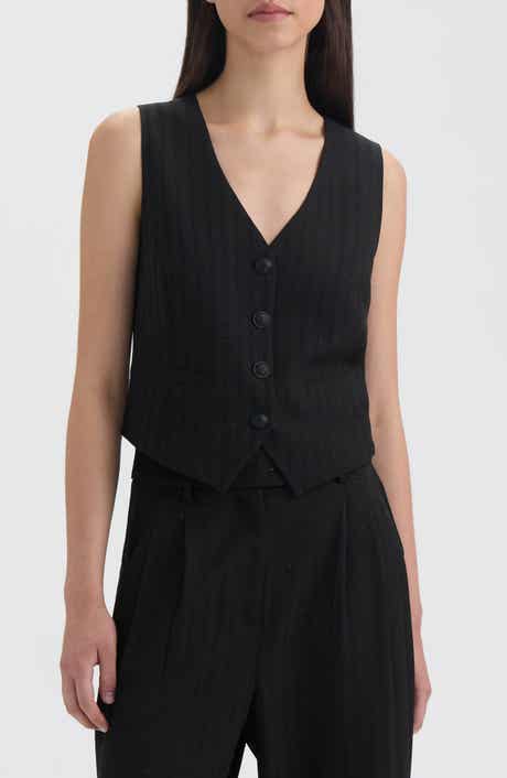 NVLT Rhinestone Embellished Vest