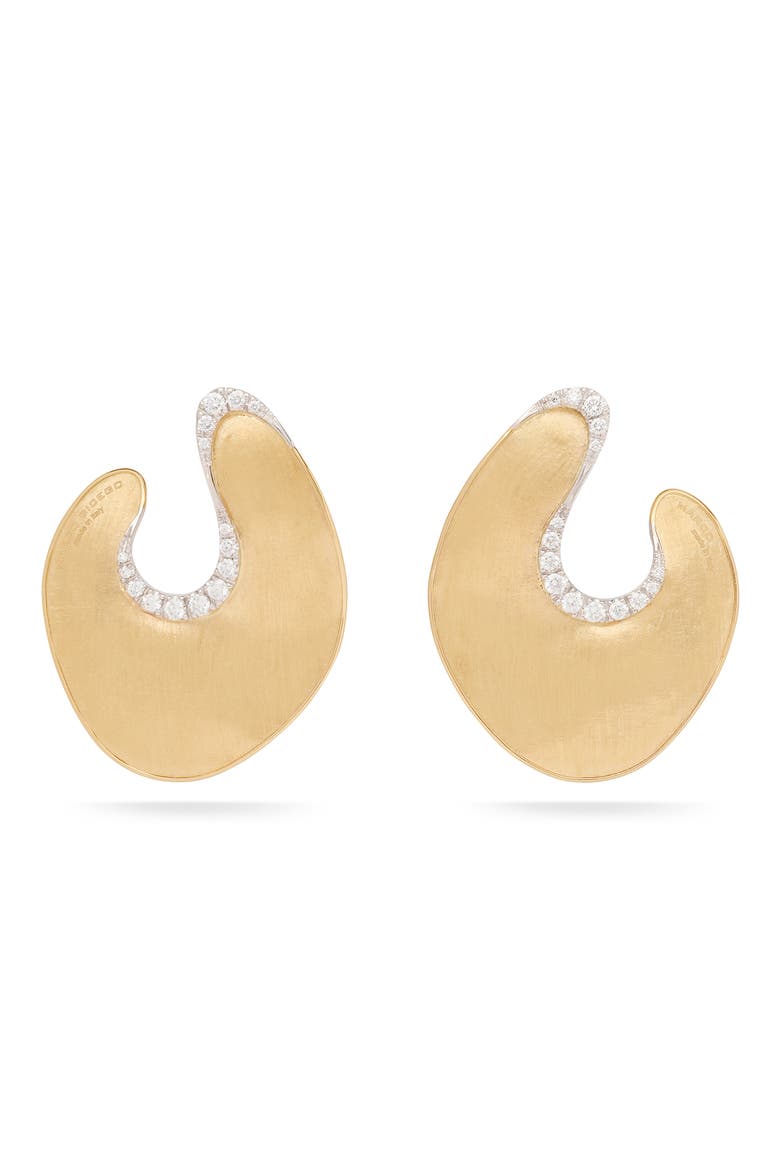 Lunaria Diamond Hoop Earrings, Main, color, YL/ WH GOLD