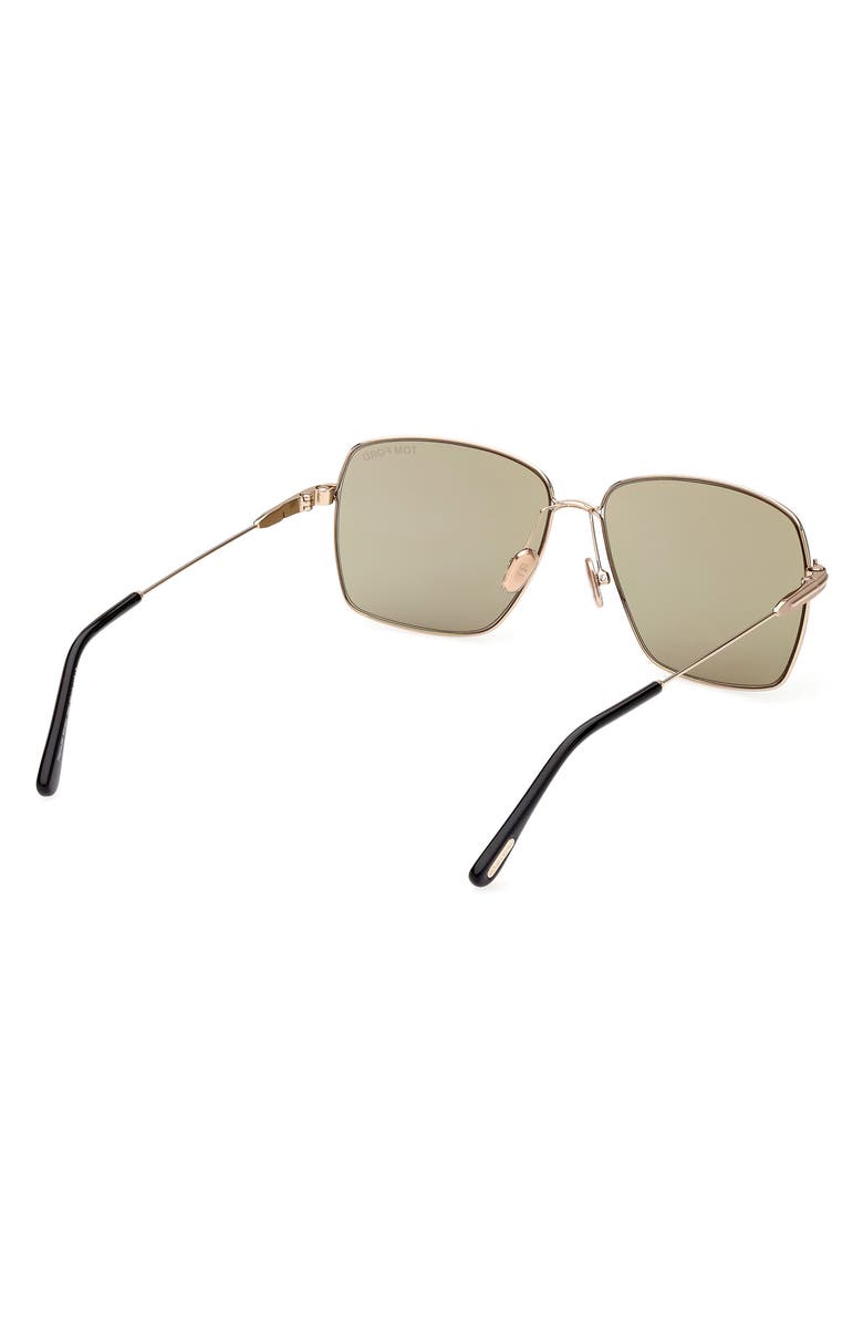 TOM FORD 58mm Square Sunglasses, Alternate, color, Shiny Rose Gold / Green