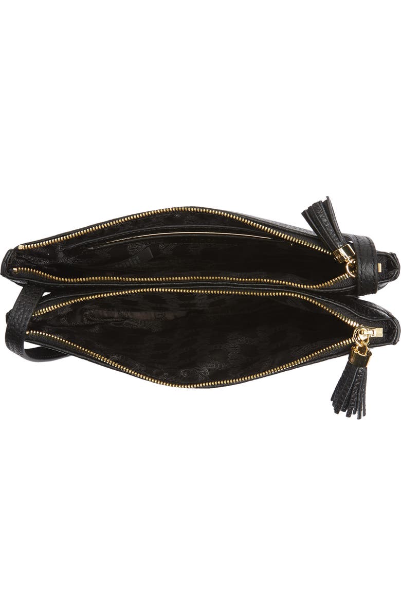 Ted Baker London Suzzane Semi Circle Double Zip Leather Crossbody Bag, Alternate, color,