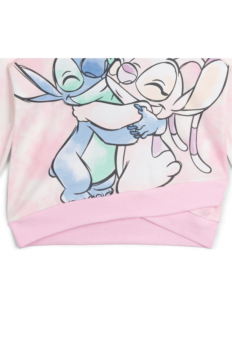 Lilo & Stitch Fleece Pullover Hoodie, Alternate, color, Stitch Angel Pink Dye