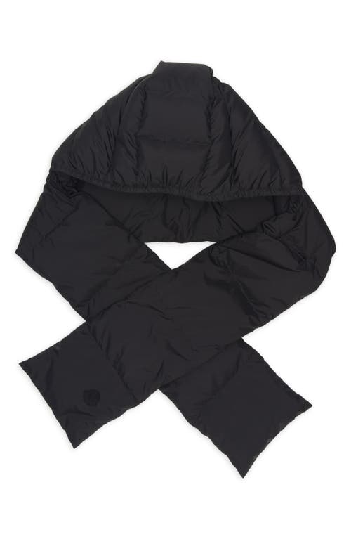 Moncler Quilted Down Hooded Scarf In Black