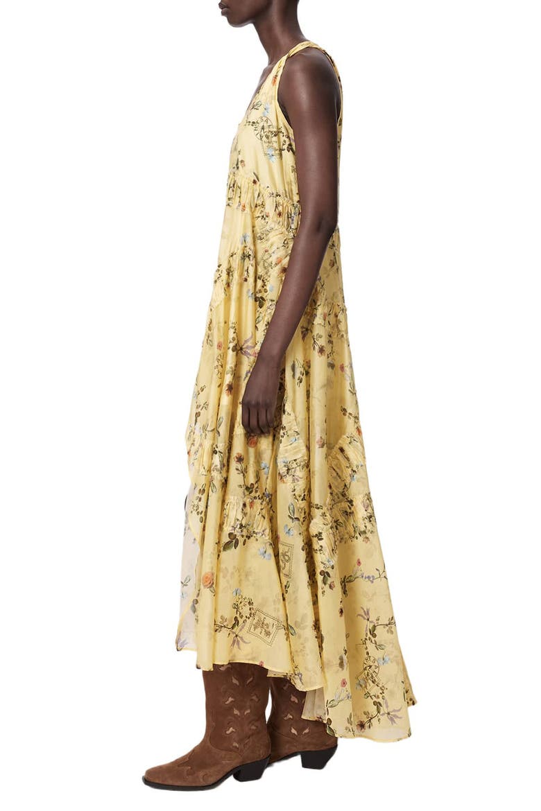 Dorina Floral High-Low Maxi Dress, Alternate, color, CARMEL PALE YELLOW