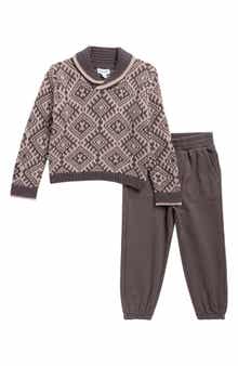 Kids' Shawl Collar Sweater & Pants Set