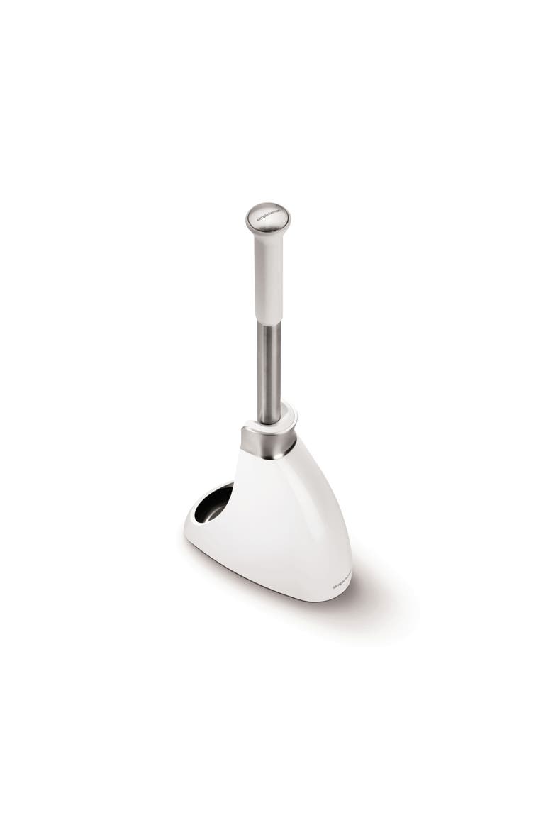 toilet brush + white plastic, Alternate, color, White