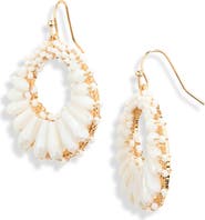 Cara Beaded Circle Drop Earrings