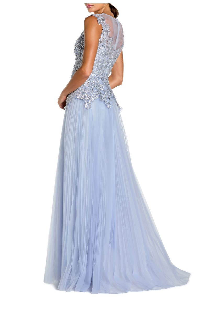 Mac Duggal Sleeveless Embellished Bodice A-Line Gown, Alternate, color, Periwinkle