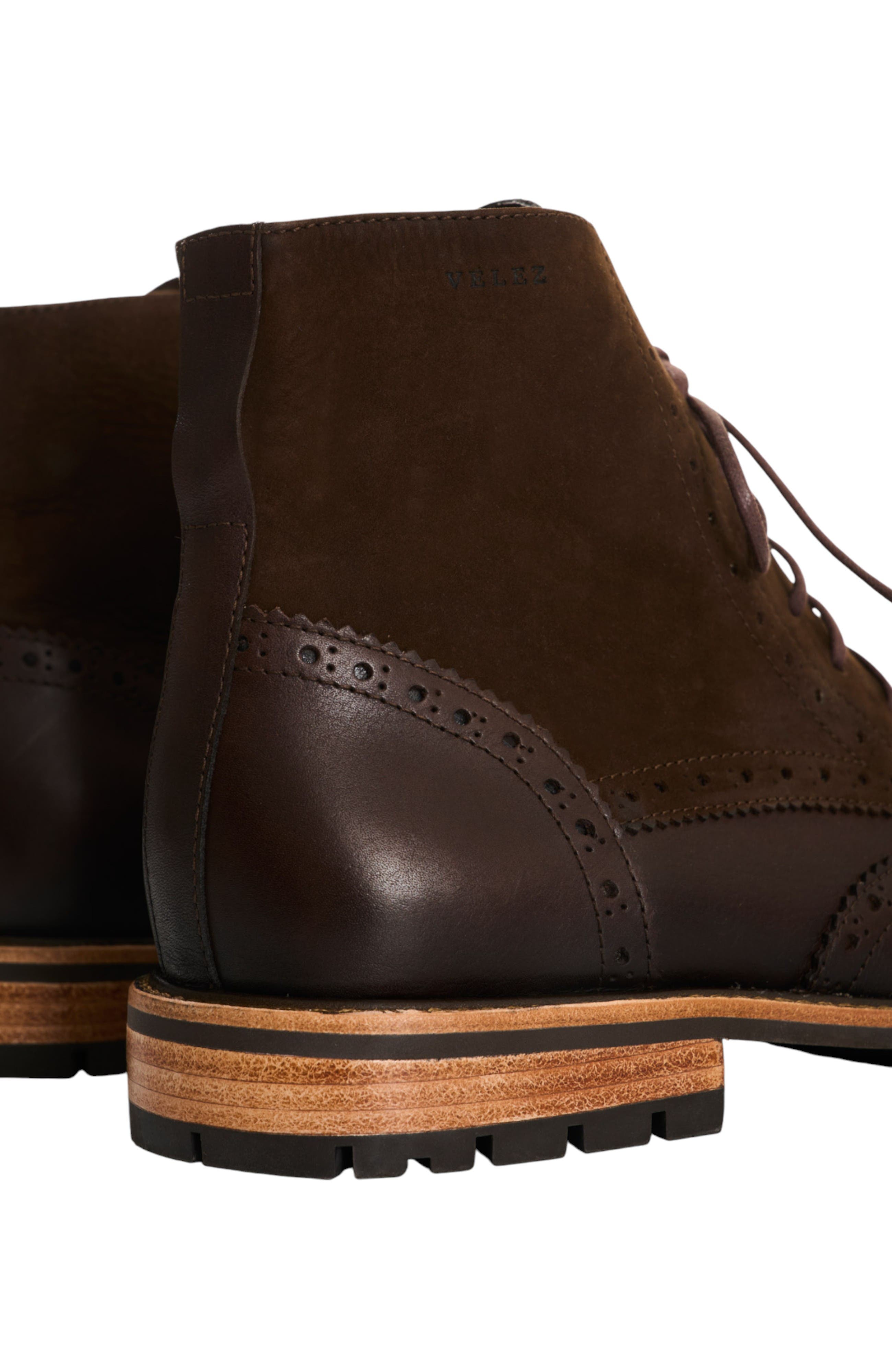 Velez Suede and Smooth Leather Boots, Alternate, color, Dark Brown