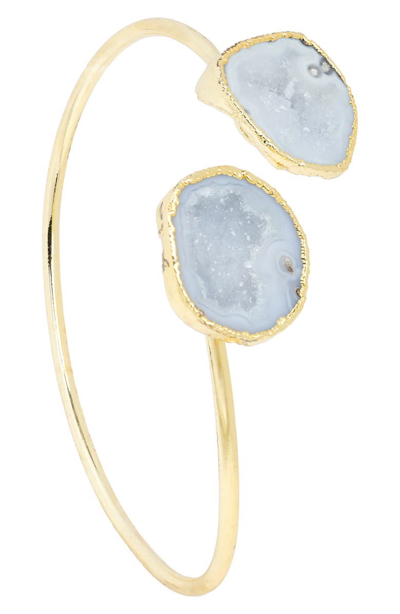 SAACHI Agate Duet Cuff Bracelet, Main, color, Grey