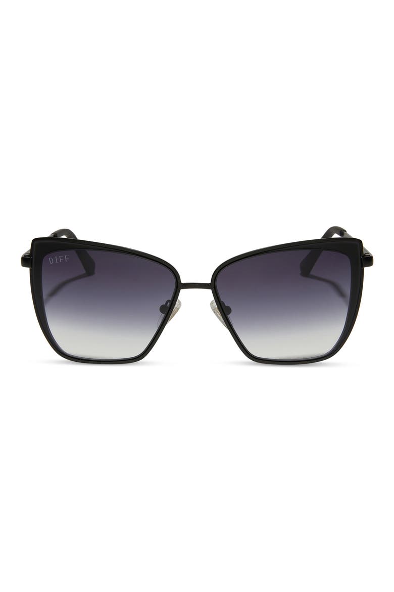 Grace 58mm Cat Eye Sunglasses, Main, color, BLACK