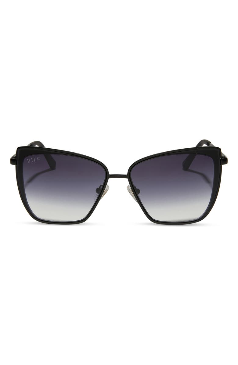 DIFF Grace 58mm Cat Eye Sunglasses, Main, color, Black