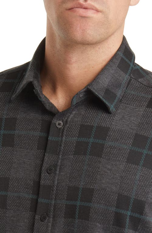 Stone Rose Dip Dye Jacquard Knit Button-up Shirt In Gray