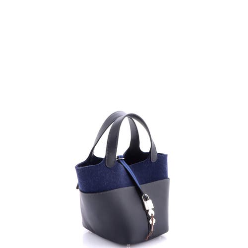 Pre-owned Hermes  Hermes Go Team Picotin Lock Bag Feutre Wool And Swift Pm In Blue